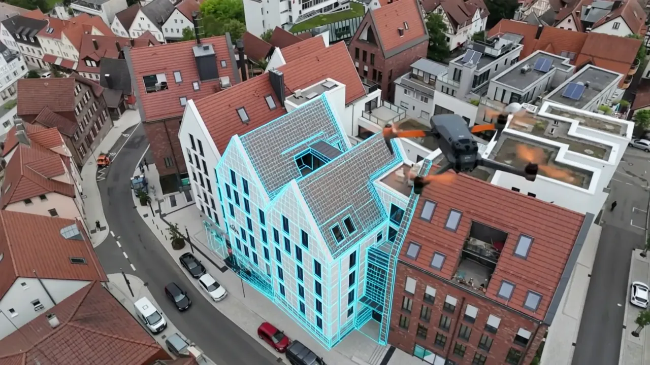 Digitalisiertes 3D-Gebäudemodell aus der Punktwolke